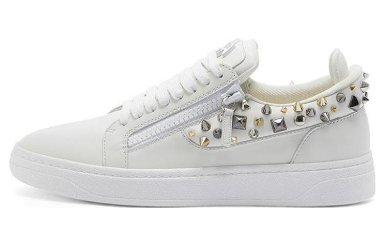 

Сникерсы низкие с вышивкой стразами Giuseppe Zanotti, белые