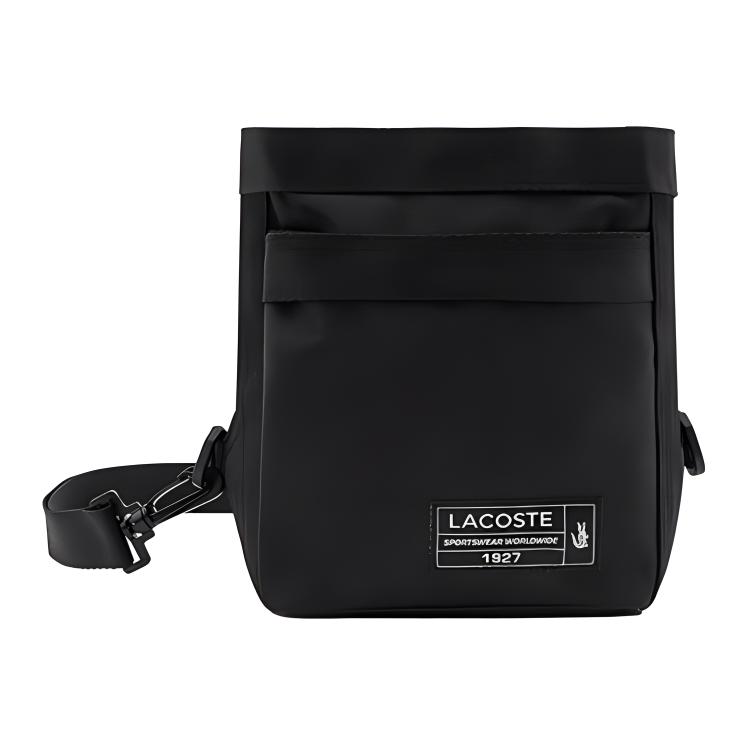 

LACOSTE Тканевая наплечная сумка через плечо мужская черная, Black