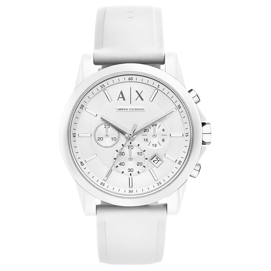 

ARMANI EXCHANGE Часы AE Wrist Watch Quartz Movement Silicone Strap White Dial Men's Watch