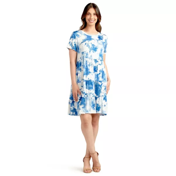 

Женское платье с коротким рукавом в несколько ярусов Apt. 9, цвет blue watercolor