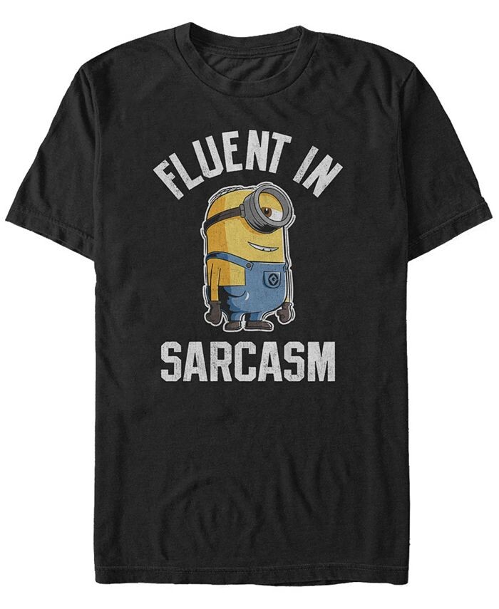 

Мужская футболка с короткими рукавами Minions Fluent In Sarcasm Fifth Sun, черный