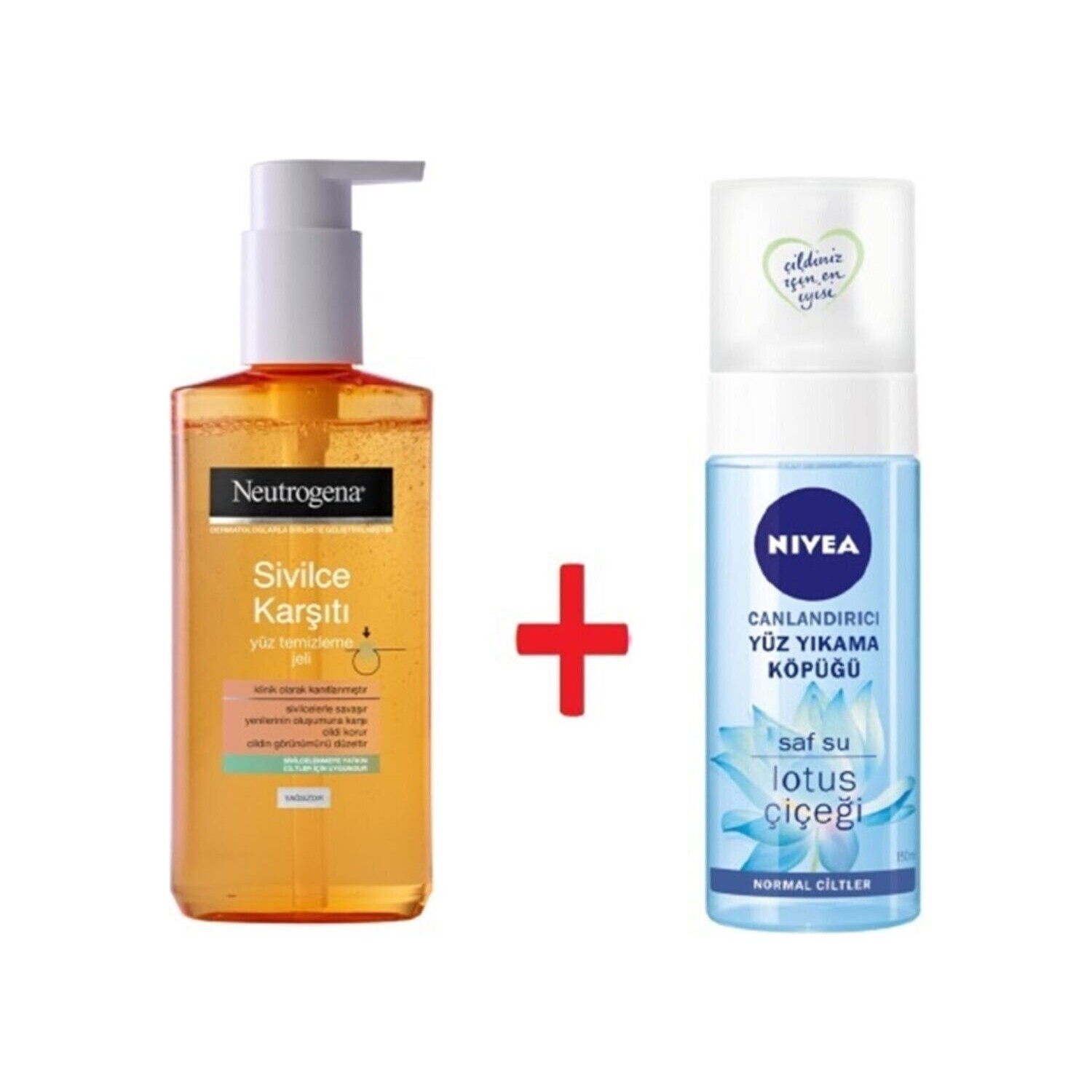 

Очищающий гель Neutrogena для лица + освежающий гель для умывания Neutrogena Nivea Lotus