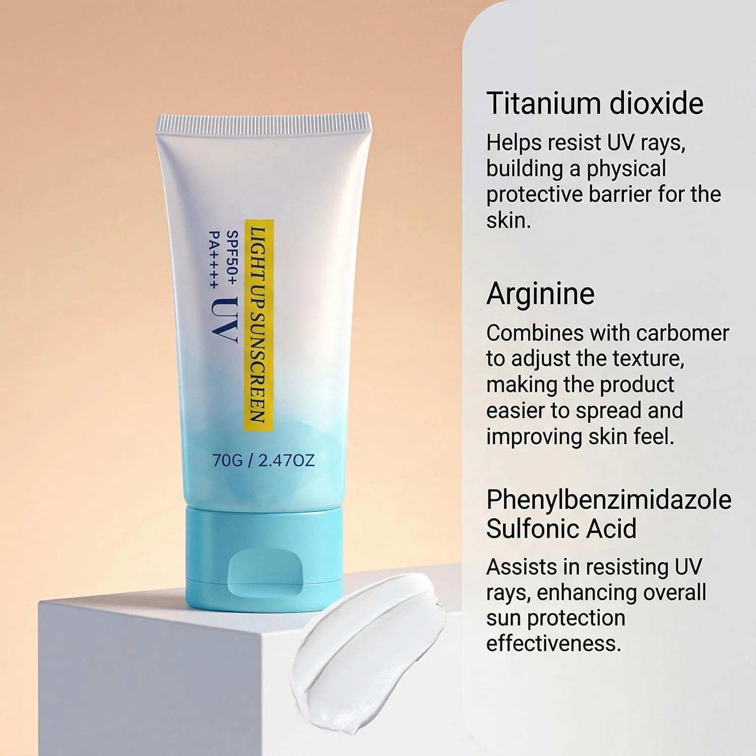 Солнцезащитный крем Light Up UV SPF 50+ PA++++ 70 г Generisch, 1 — фото 2