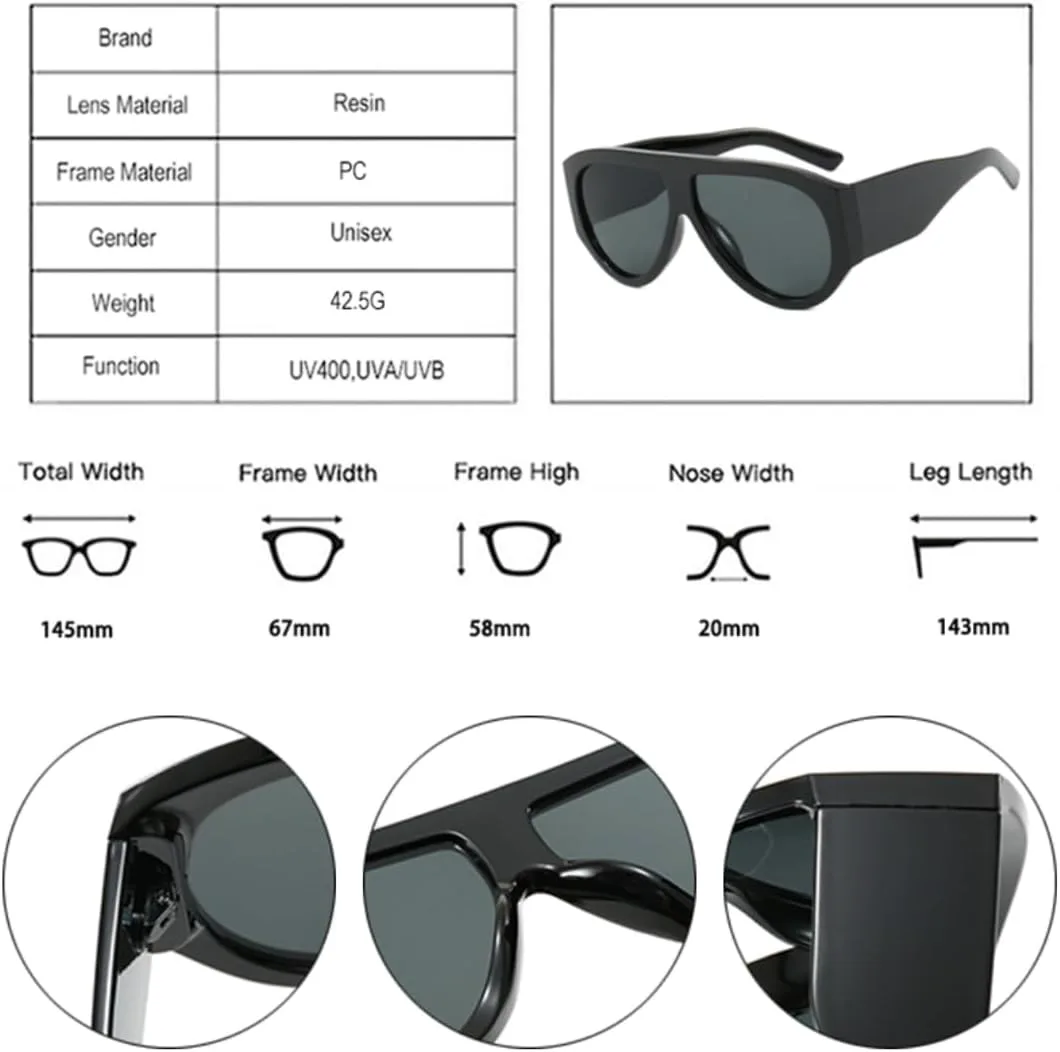 

Популярные модные женские солнцезащитные очки конфетных цветов, ретро-очки с широкими дужками, мужские модные очки в стиле панк с градиентом VRTRFFTR, Black Tea