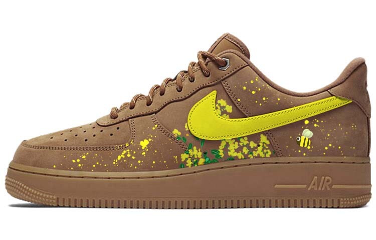 

Кроссовки Nike Air Force 1 Skateboarding Shoes Unisex Low-top Brown/yellow, коричневый