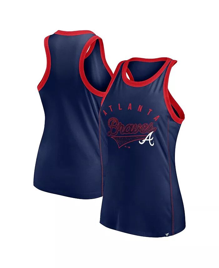 

Женская темно-синяя майка Atlanta Braves Tailsweep Fashion Racerback со стразами Fanatics