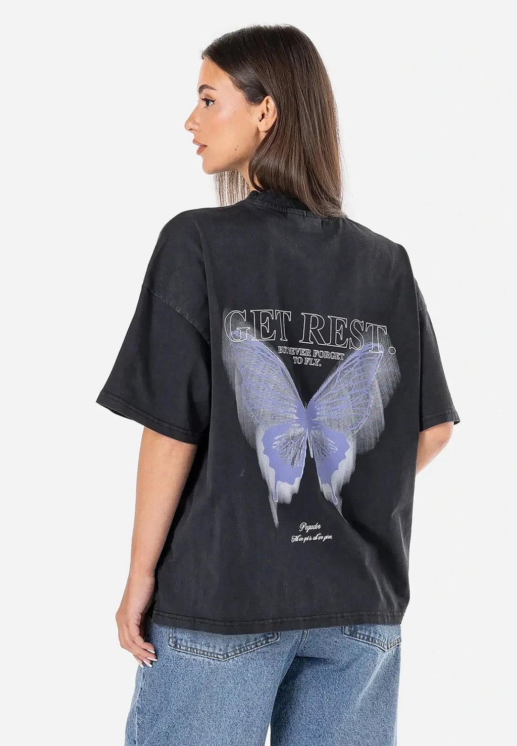 

Футболка с принтом LENA OVERSIZED TEE Pegador, черный