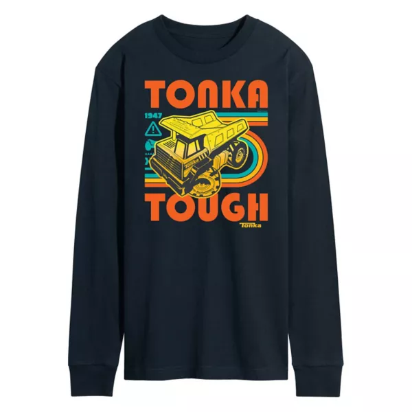 

Мужская прочная футболка с длинным рукавом и принтом Tonka, синий