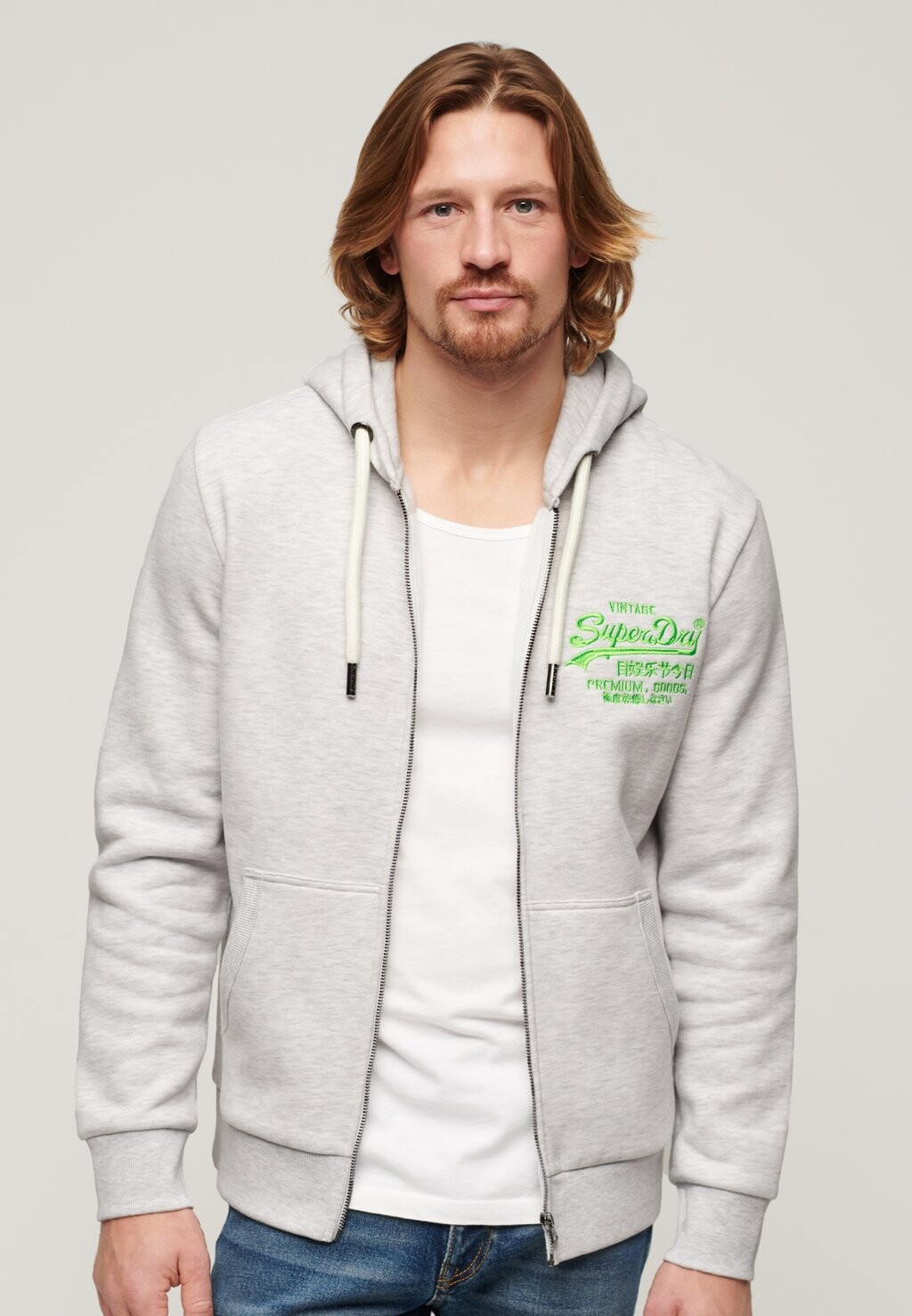 

Толстовка VINTAGE LOGO Superdry, цвет ice grey marl
