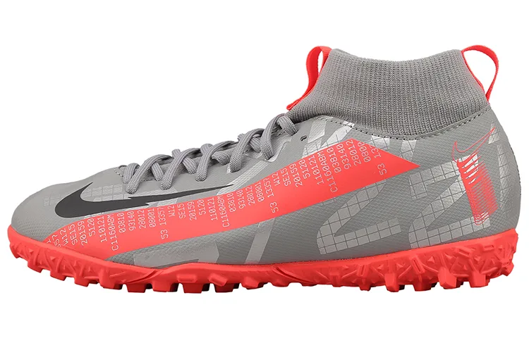 Nike Бутсы для футбола Mercurial Superfly 7 Mid top, устойчивые к истиранию, серебристо-серые с розовым