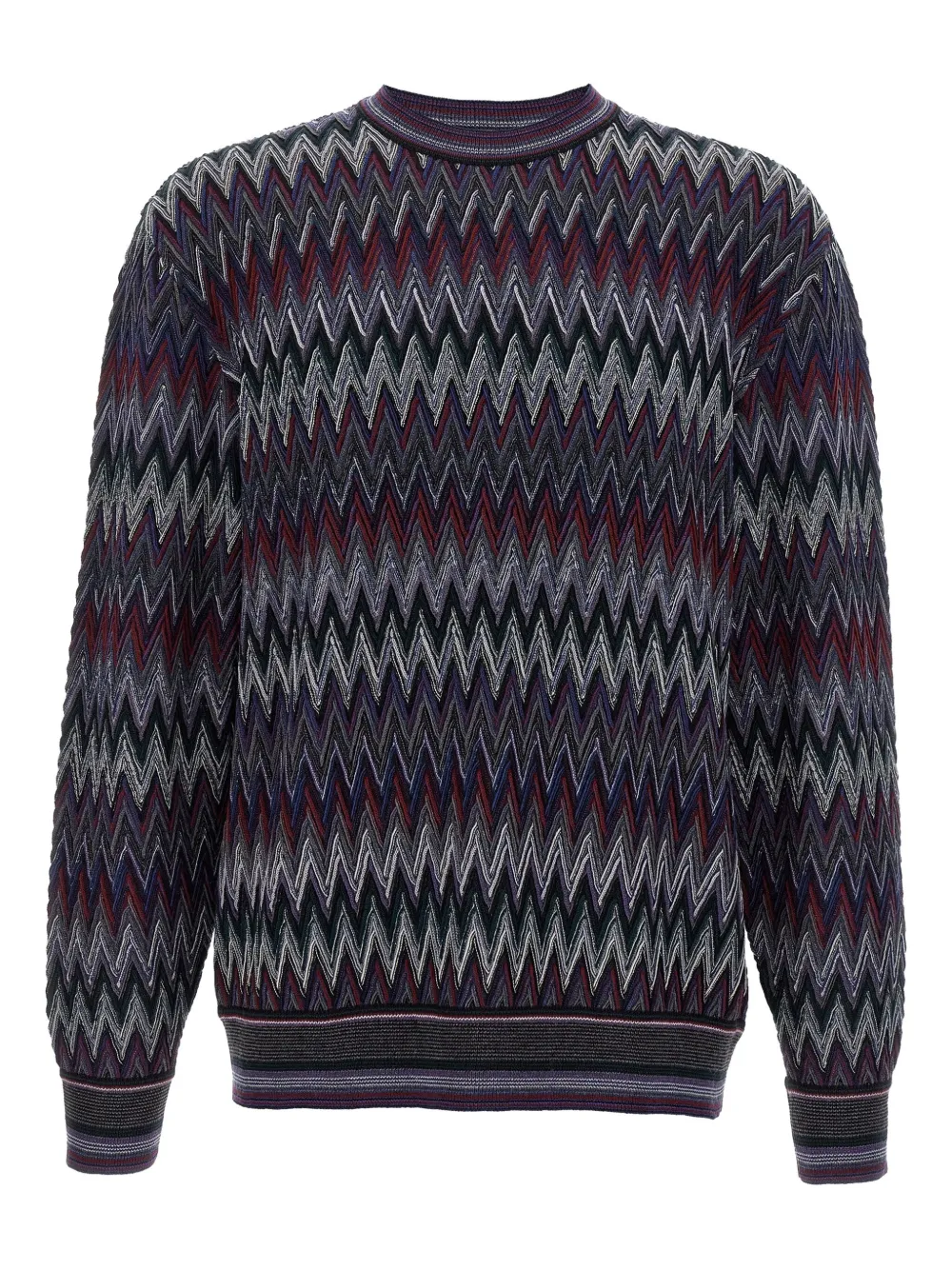 

Свитер с круглым вырезом и зигзагообразным узором Missoni, синий