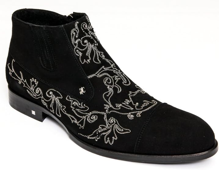 

Мужские черные замшевые ботинки Giovanni Conti 3331-02 с декоративной микрометаллической цепочкой и молнией