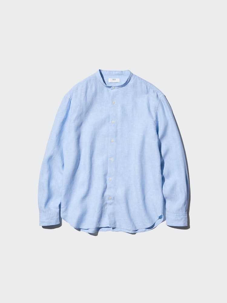 

Льняная рубашка Uniqlo, цвет 61 синий