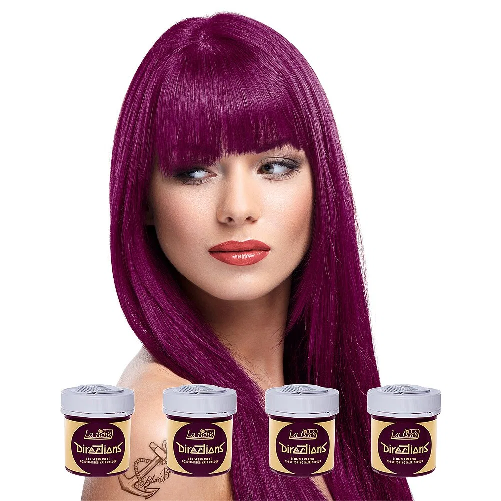 Набор из 4 полуперманентных красок для волос Directions Colour от La Riche, темный тюльпан La Riche, Purple