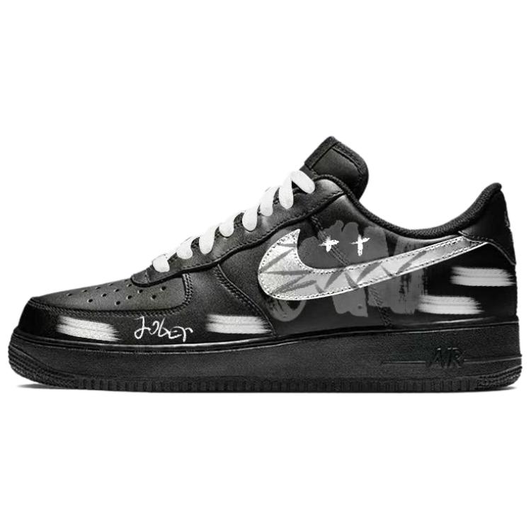 

Air Force 1 Black Warrior, Joker устойчивые к истиранию кроссовки для скейтбординга низкие unisex серебристо-черные Nike, серебряный черный