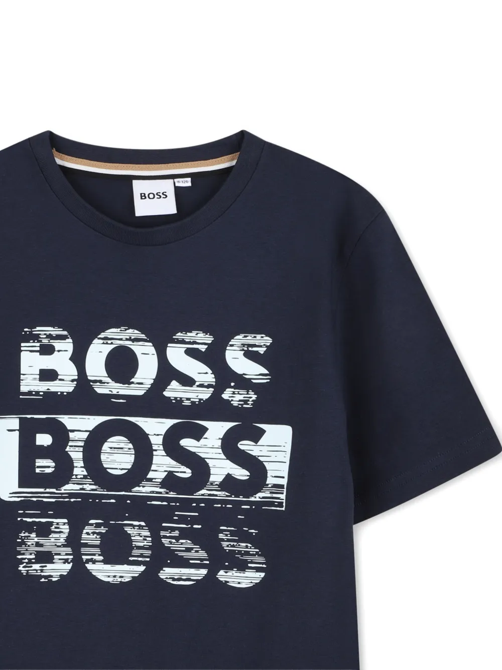 Футболка с коротким рукавом и графическим принтом BOSS Kidswear, синий — фото 3