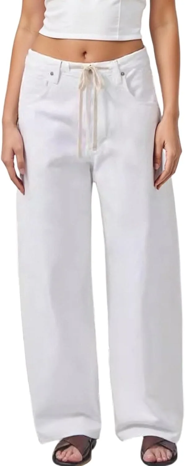 

Женские джинсы Wide Leg с эластичным поясом и шнурком