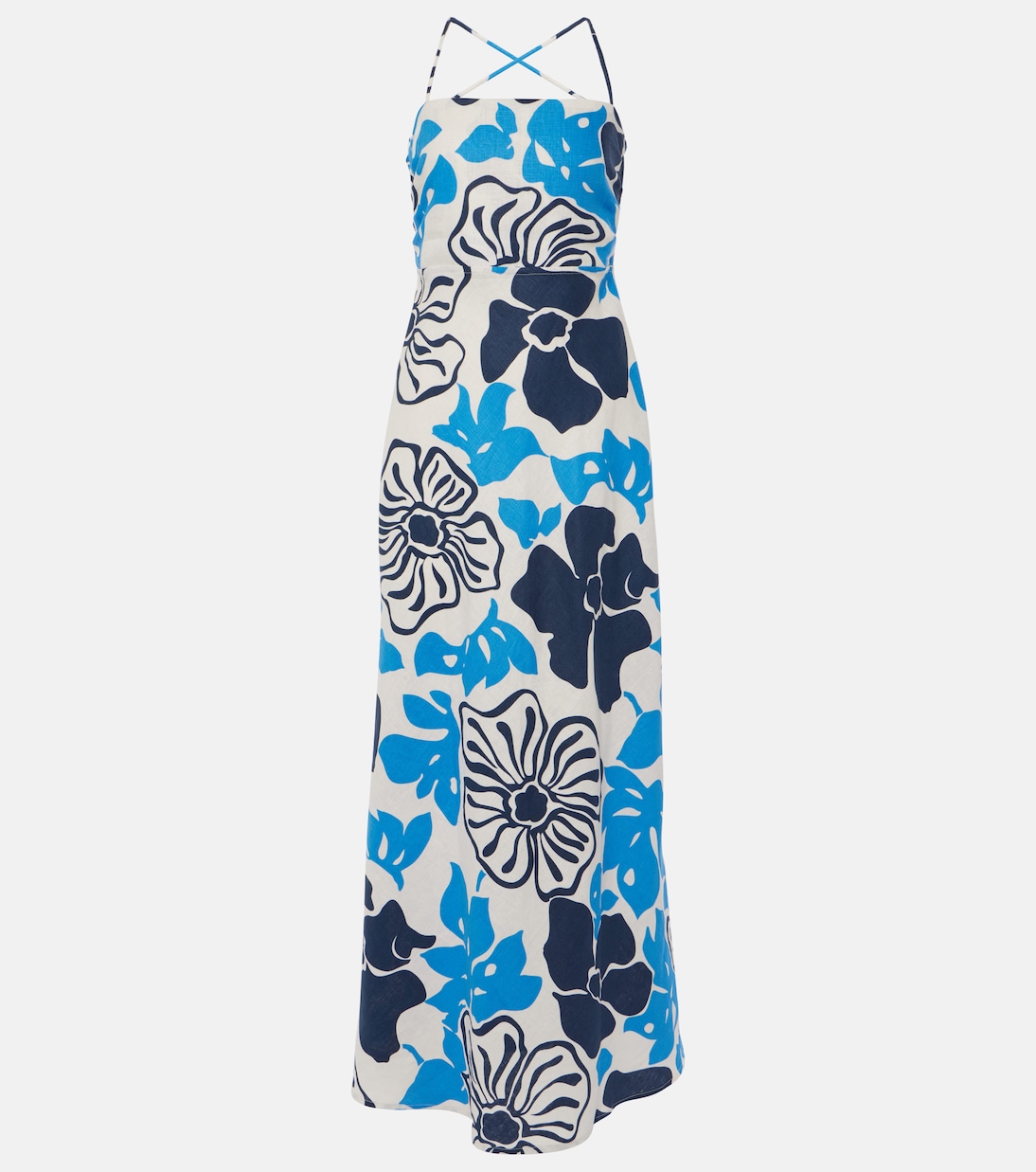 

Длинное льняное платье Garcia с цветочным принтом Faithfull, Hibiscus Floral Navy
