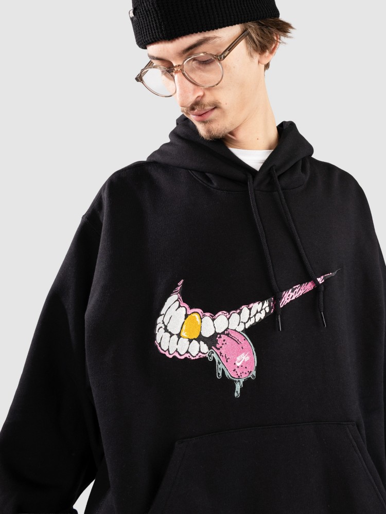 Худи Nike SB Bb Swoosh Grill Hoodie, black/white — фото 4