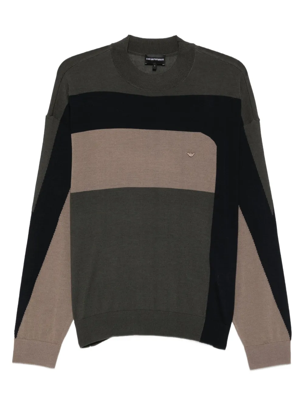 

Шерстяной свитер с вставками EMPORIO ARMANI, зеленый