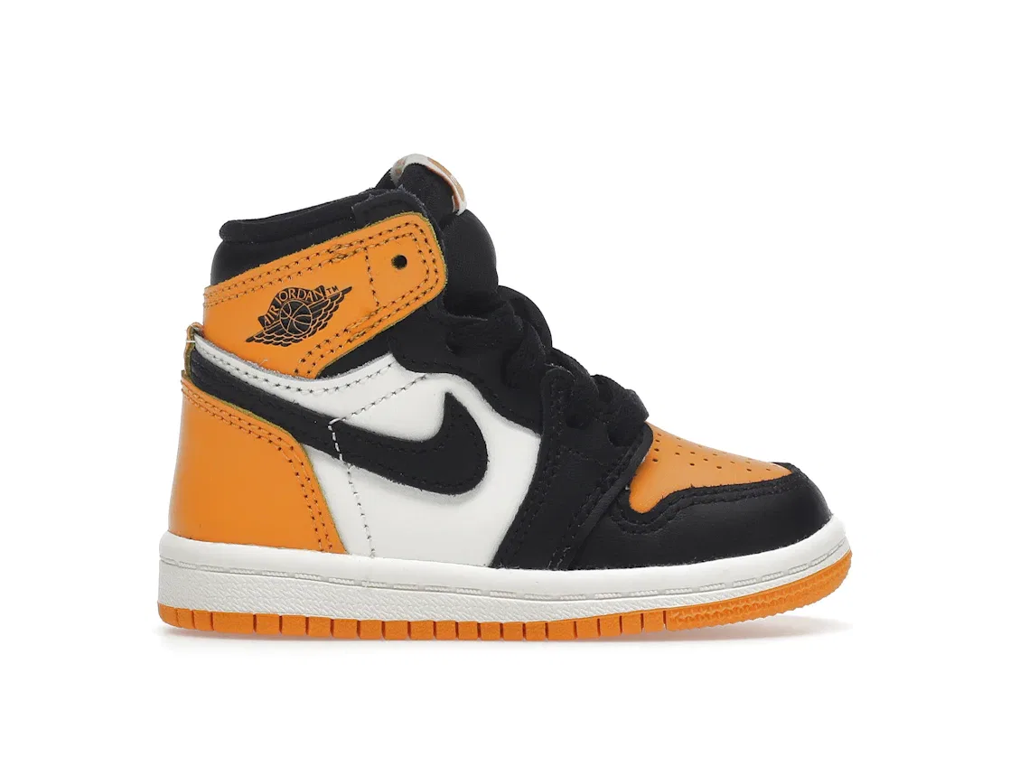 Детские кроссовки высокие с цветовой блокировкой Jordan 1 Retro High OG, Taxi/Black-Sail