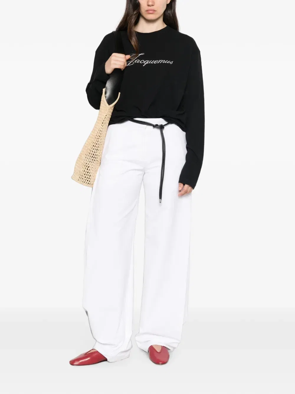 Футболка с длинными рукавами и логотипом Jacquemus, черный — фото 2
