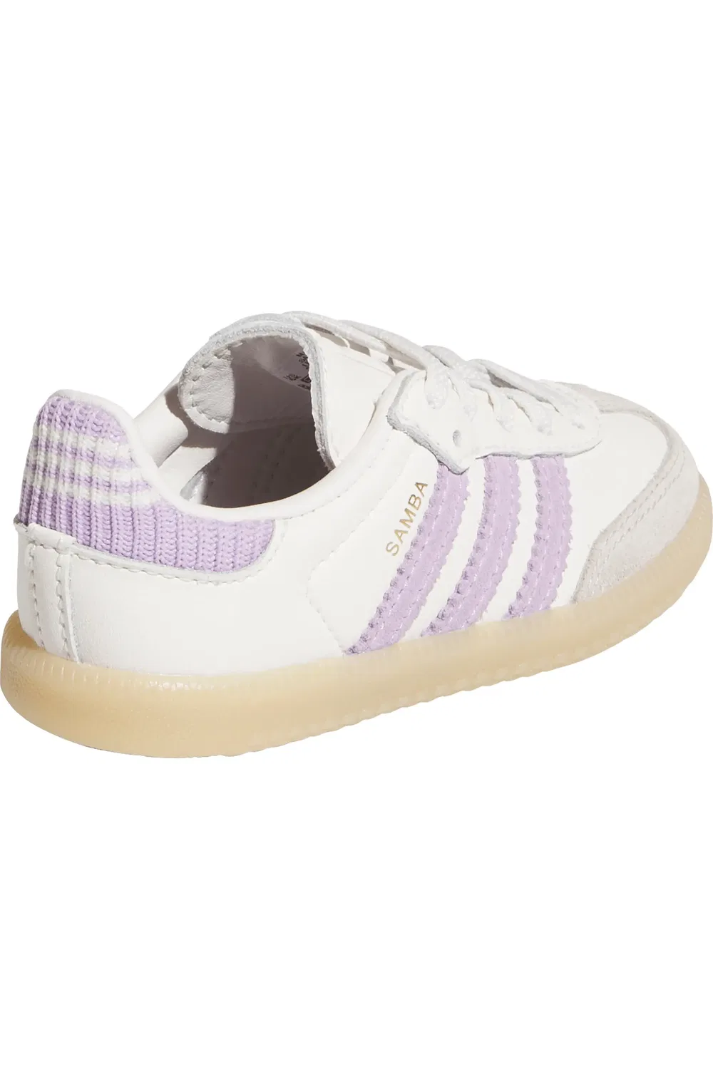 Детские кеды для первых шагов Samba OG adidas, Cloud White/Plum/Gum 3 — фото 2