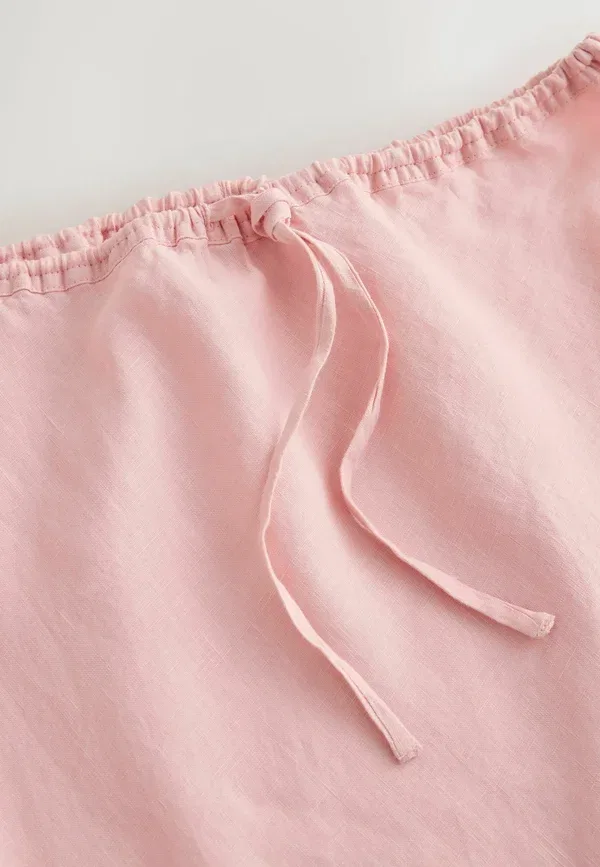 Юбка макси из льна Maxi skirt Next, pale pink, бледно-розовый — фото 2
