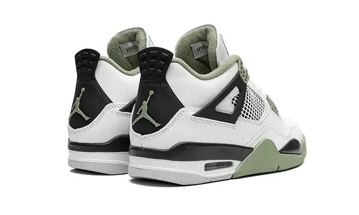 Детские кроссовки с принтом Air Jordan 4 Jordan, White Seafoam Dark Ash Neutral Grey — фото 3