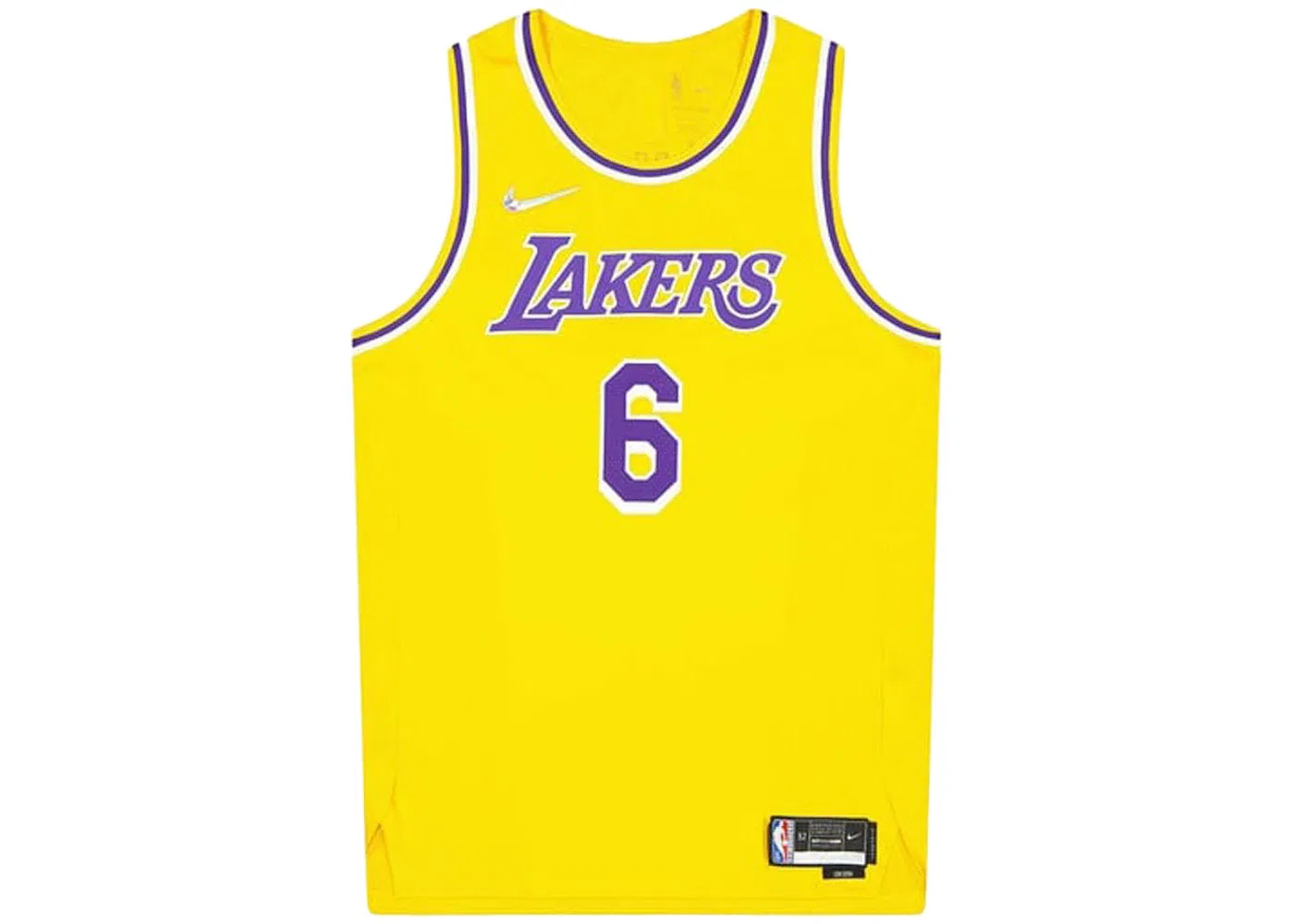 Мужская джерси NBA с принтом Nike L.A. Lakers LeBron James Icon Edition Authentic Jersey, Yellow