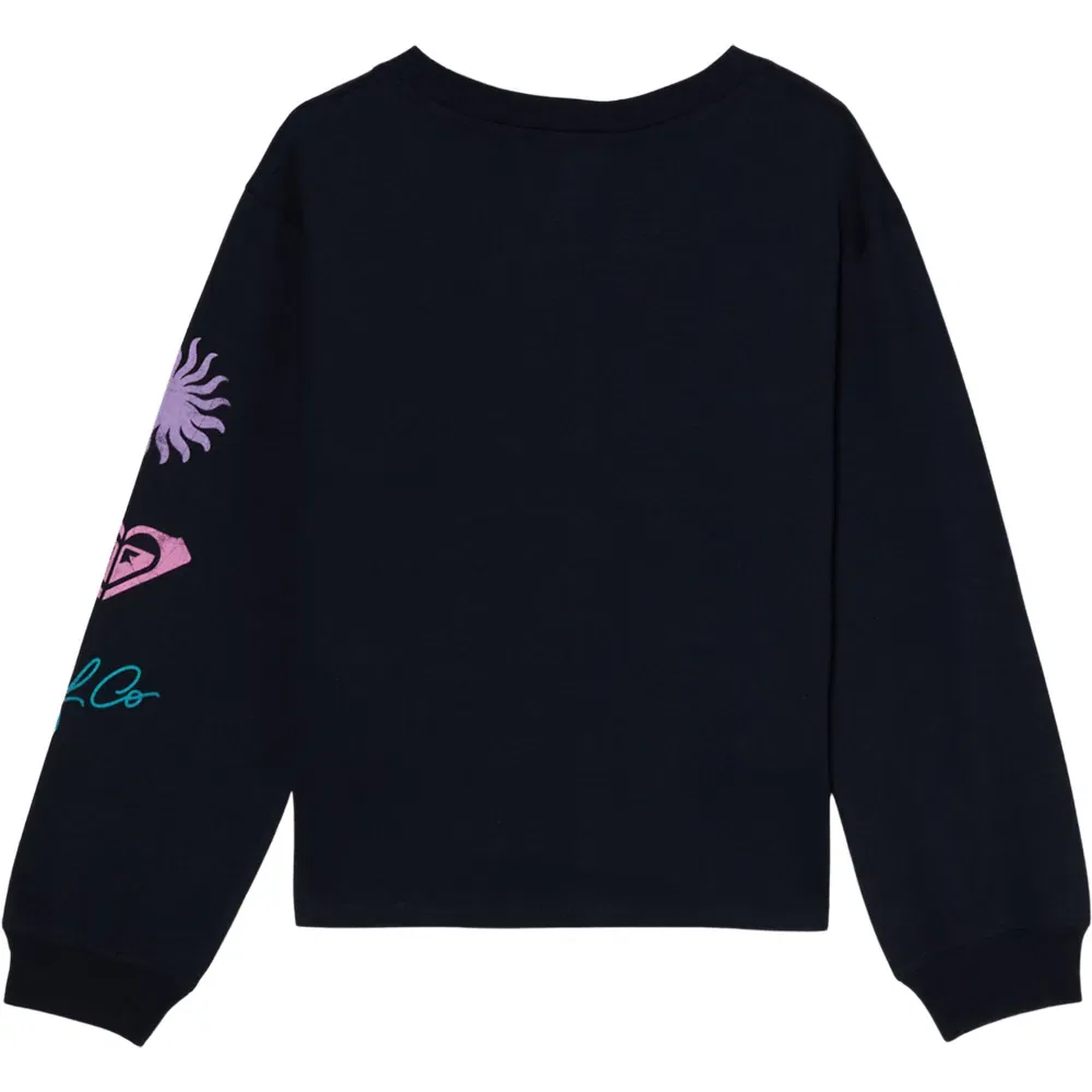 Детский свитшот для девочек с длинным рукавом Roxy Orchid Regular, Black — фото 2