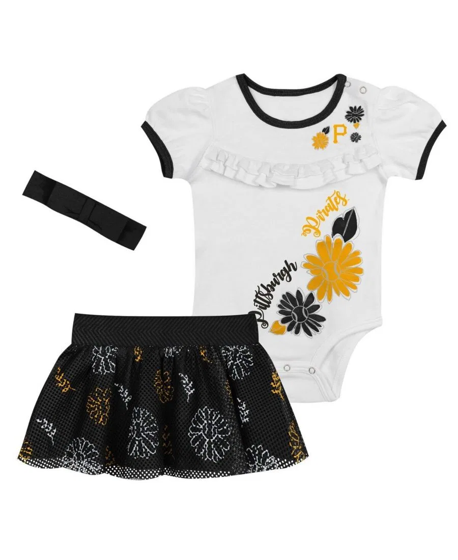 Комплект из боди, юбки и повязки на голову Sweet Catcher Outerstuff, White Black