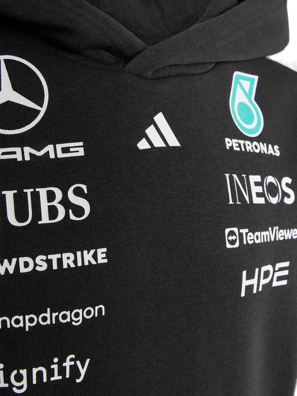 Худи команды Формулы-1 Mercedes-AMG Petronas X Driver Adidas Kids, черный — фото 4