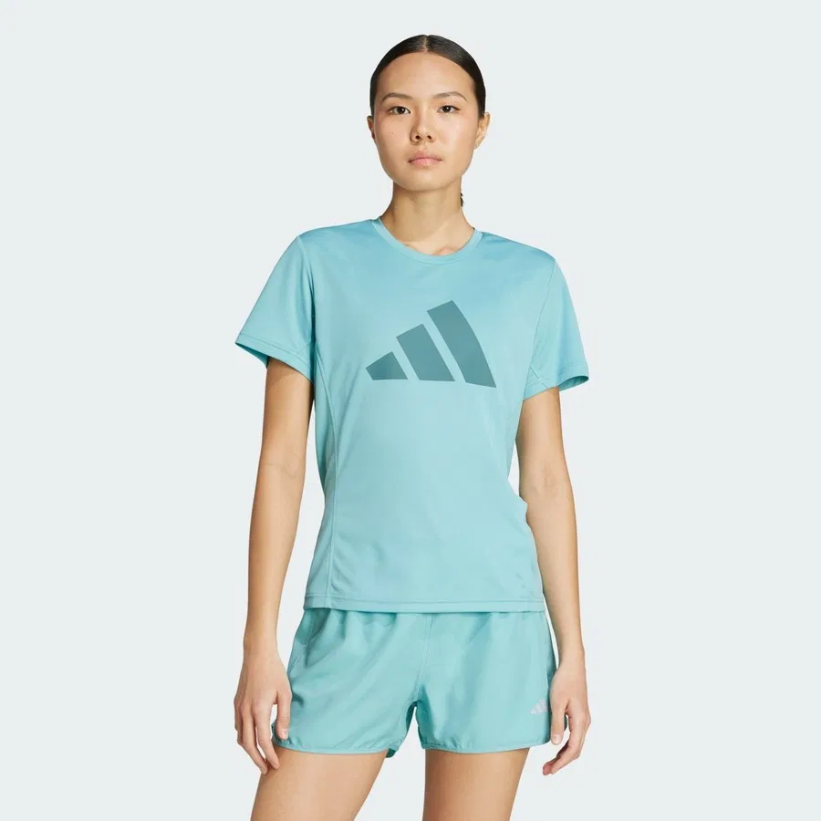Футболка с принтом Run It Tee adidas, Зеленый
