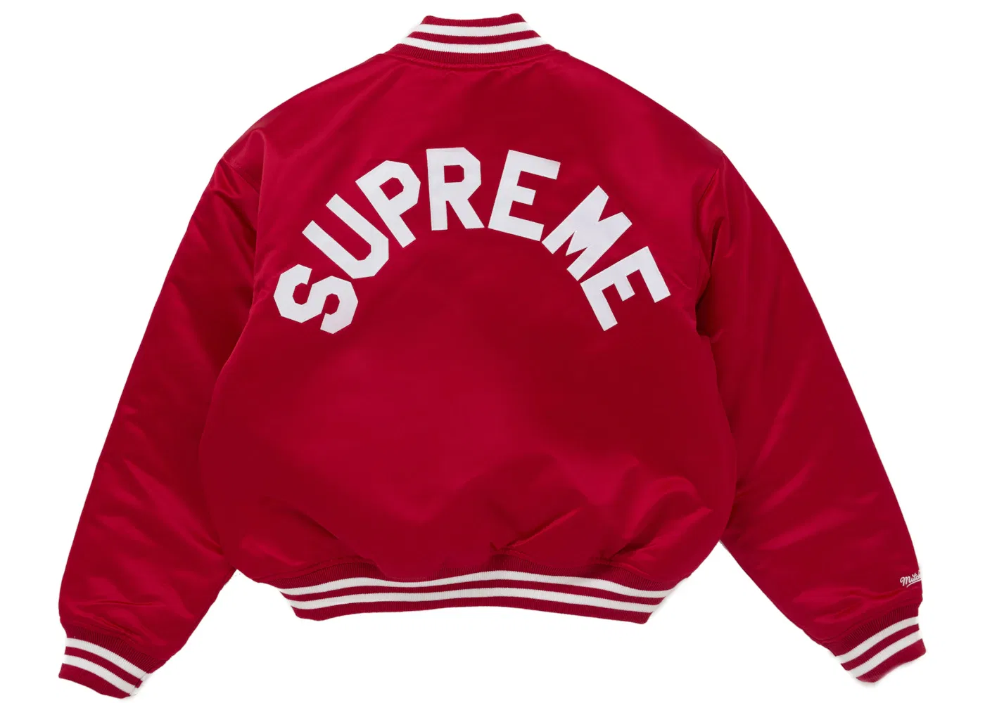 Мужская куртка-бомбер из сатина Mitchell & Ness Supreme, Red