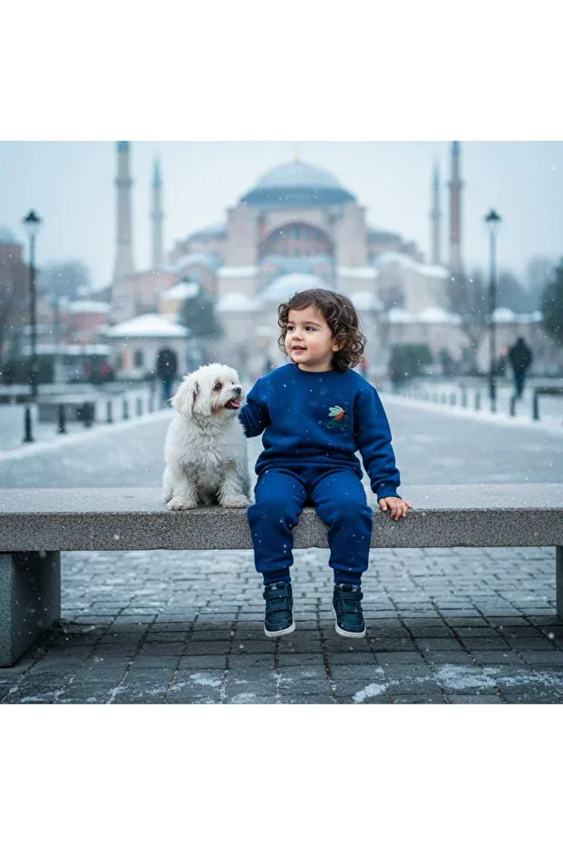 Детский комплект спортивного костюма для мальчиков хлопковый Ilo, Navy Blue