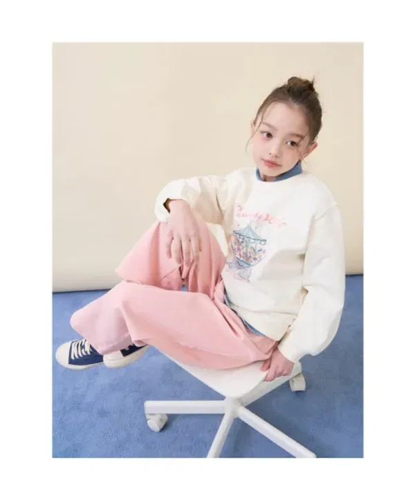 Свитшот детский с графическим принтом, Beanpole Kids, айвори — фото 2