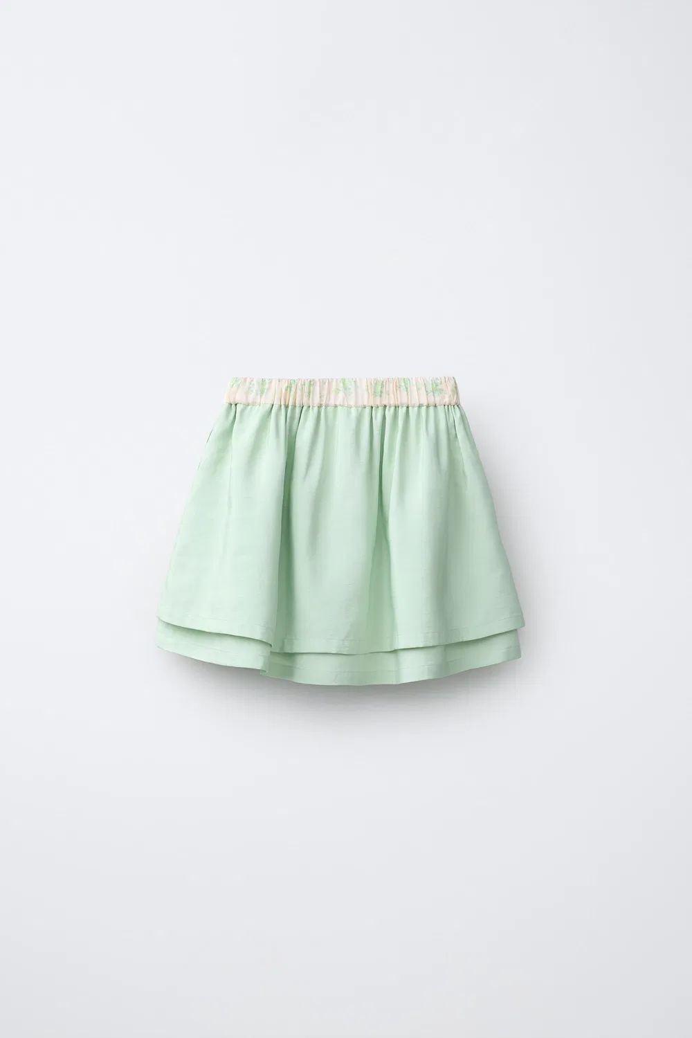 Юбка из тафты с декоративной отделкой на талии ZARA, Light Lime Green — фото 2