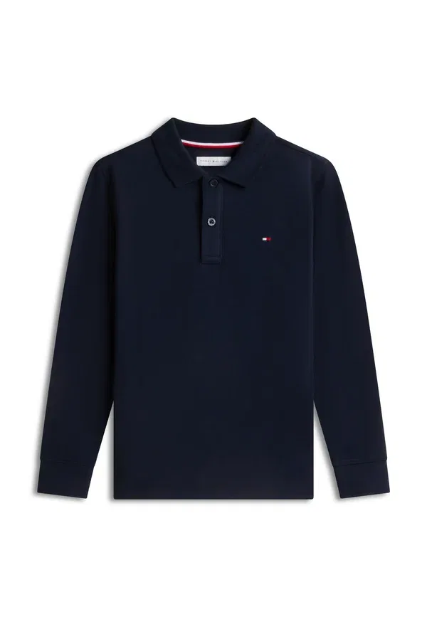 Футболка поло хлопковая Long sleeved top Tommy Hilfiger, dark night темно-синий — фото 4