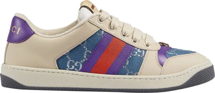 Кроссовки Gucci Wmns Screener Blue GG Lamé, синий