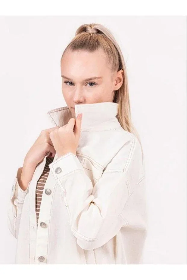 Детская куртка для девочек хлопковая Zekids, Beige — фото 2