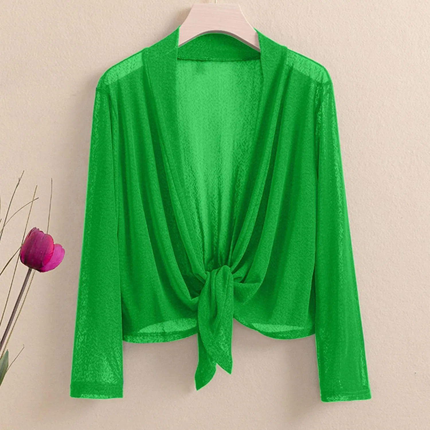 Женская солнцезащитная кардиган с кружевной шнуровкой Sun Shirt, Green — фото 3
