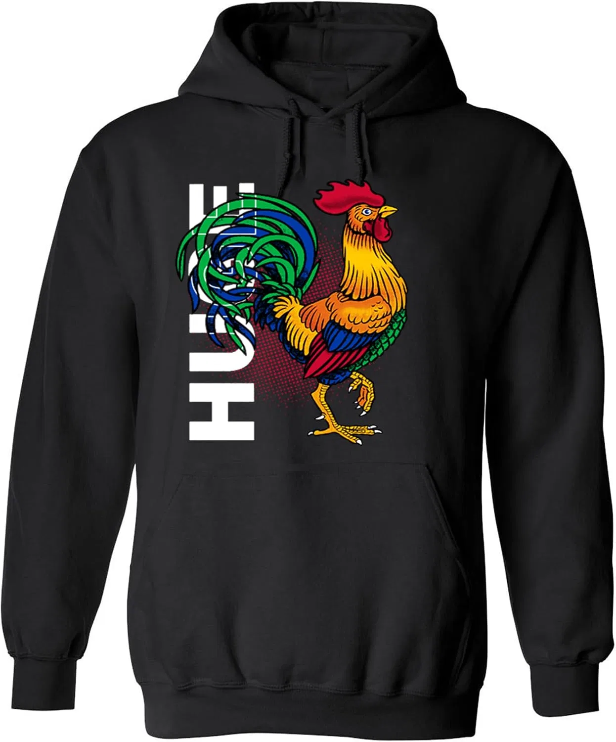Мужская футболка с принтом петуха Huge Rooster, Black