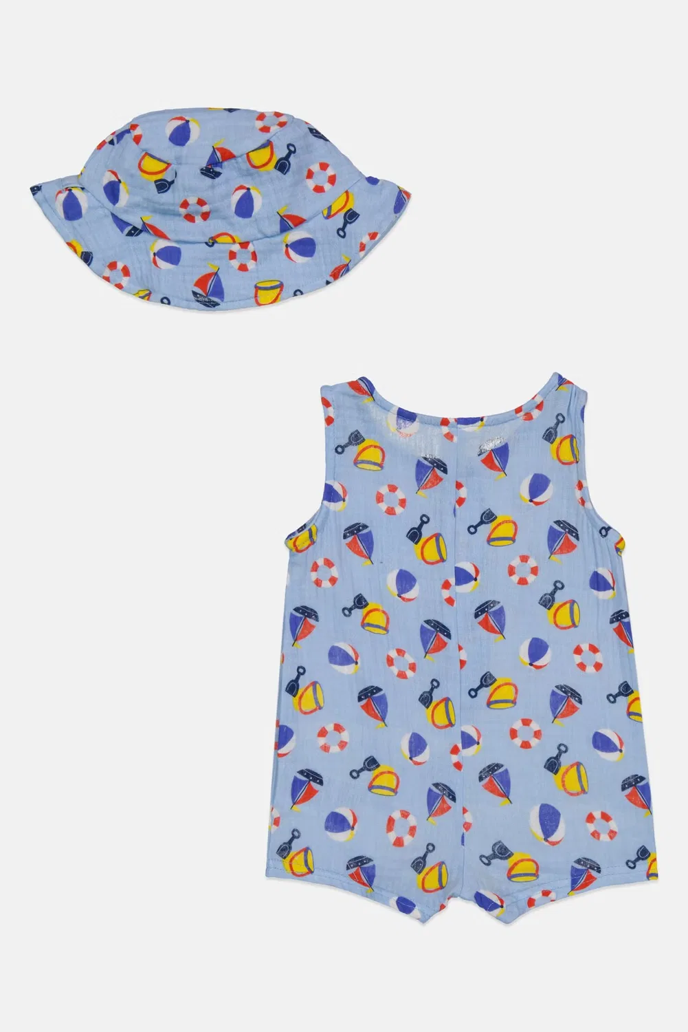 Боди-комбинезон с принтом комплект с шапочкой Baby Essentials, металлик — фото 3