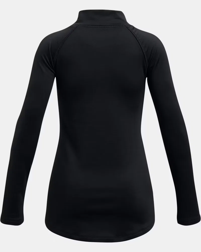 Лонгслив с воротом-стойкой быстросохнущий ColdGear UnderArmour, Black/White — фото 2