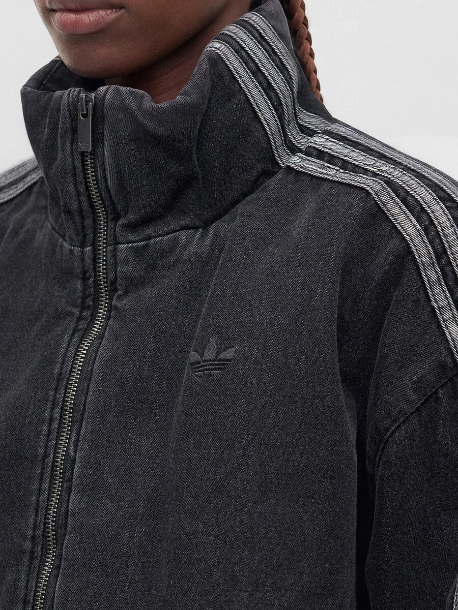 Куртка ADIDAS ORIGINALS Between-Season 'Firebird' из черного денима — фото 3
