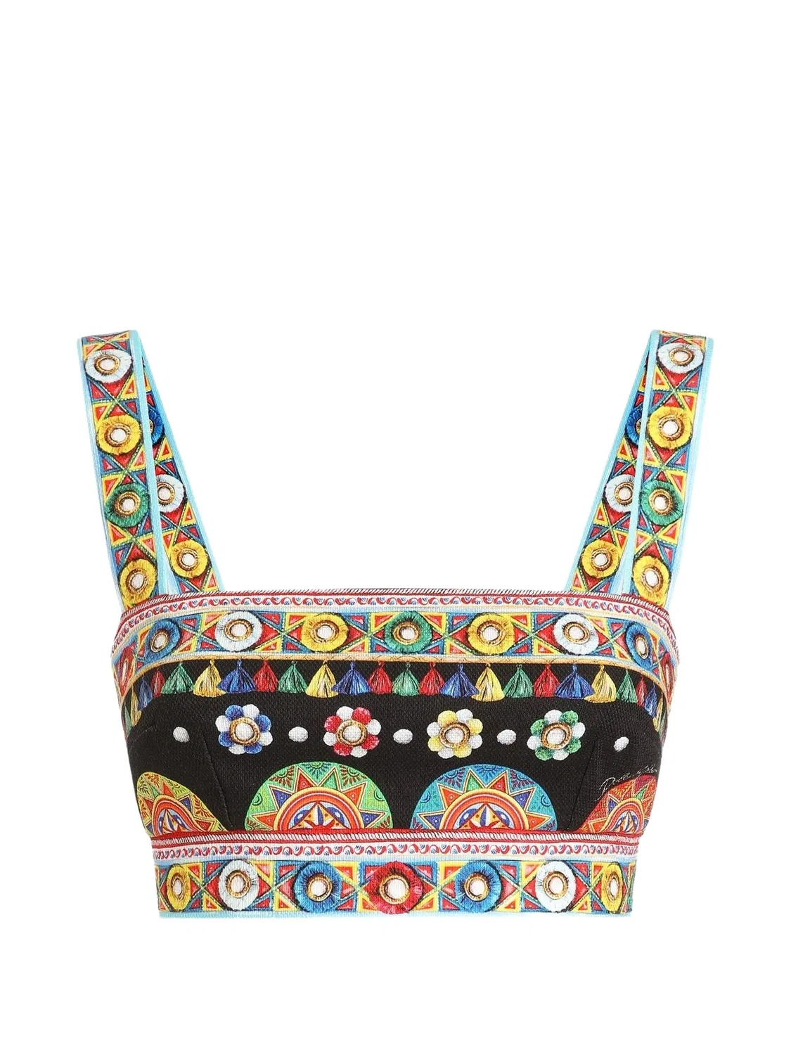 Топ с принтом Carretto Dolce & Gabbana, черный