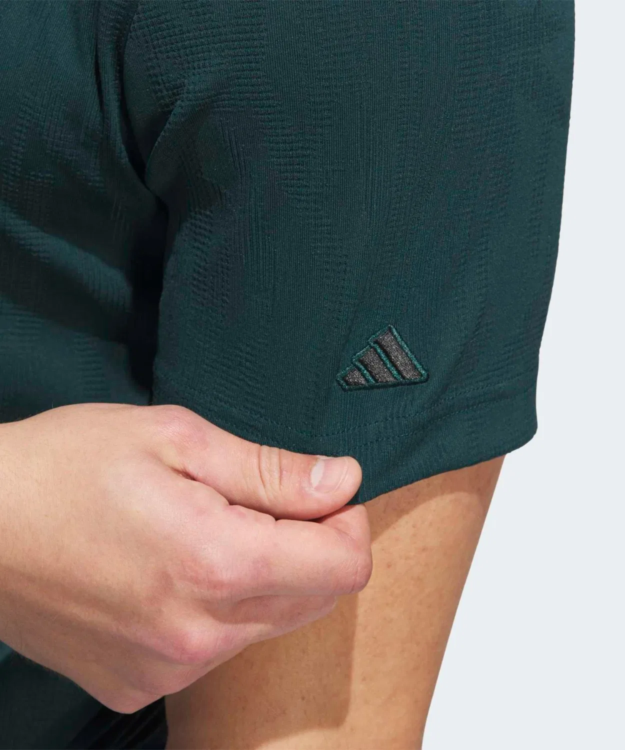 Мужская футболка-поло с коротким рукавом Beyond The Course Bamboo Jacquard Adidas, Зеленый — фото 4