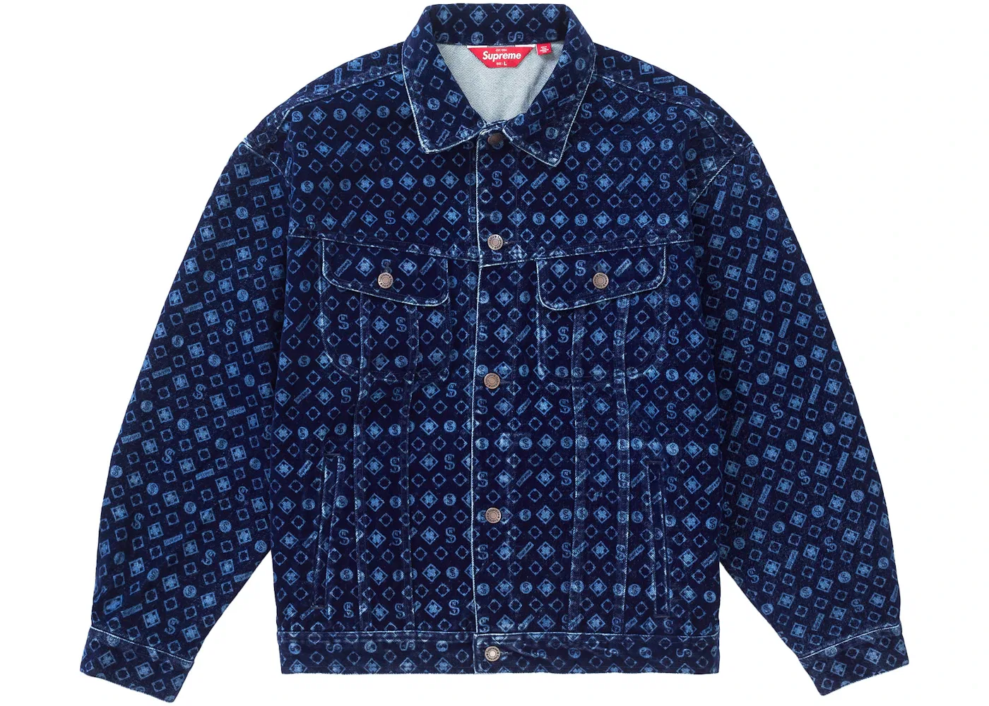 Мужская джинсовая куртка с велюровым покрытием Supreme, Blue