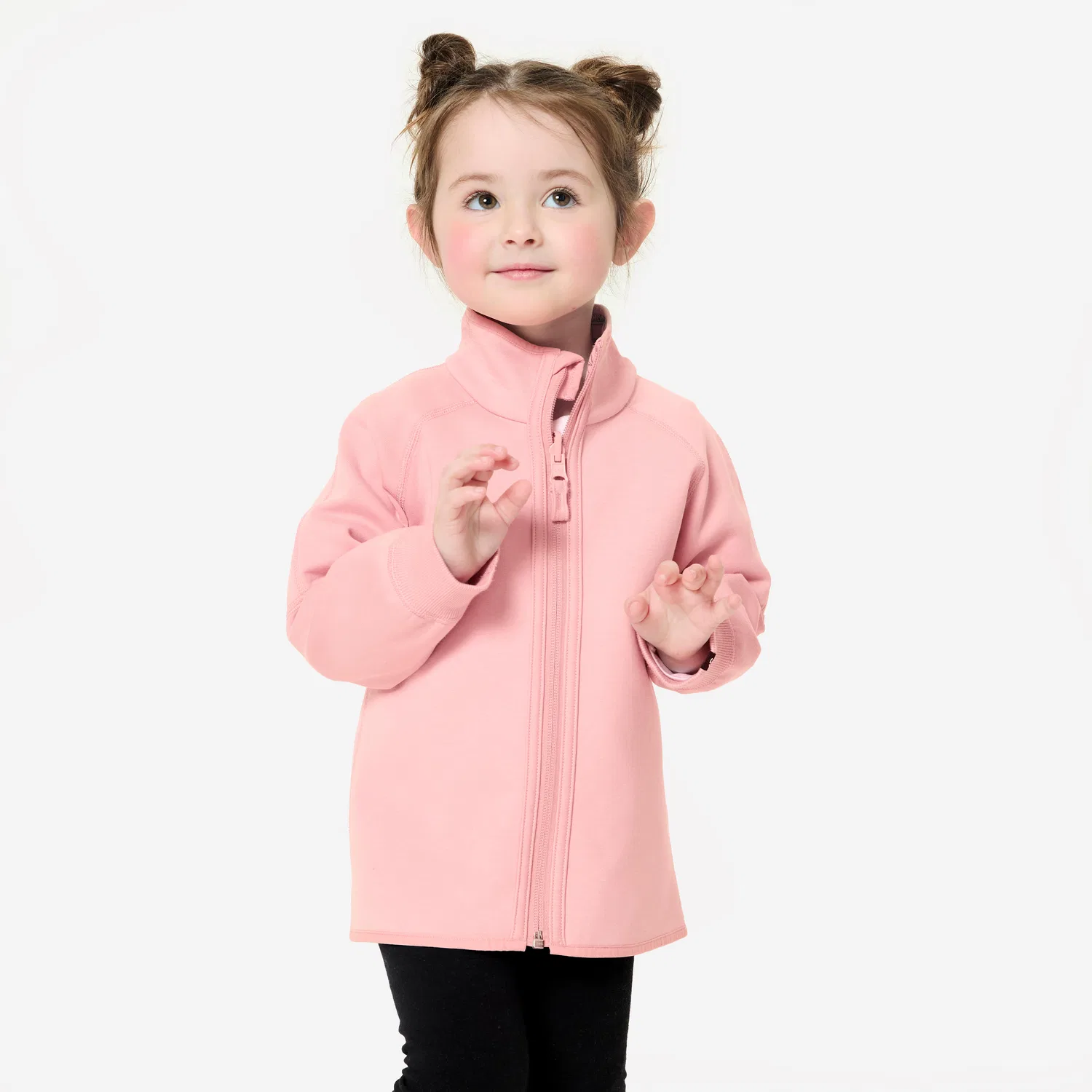 Детская тренировочная куртка с принтом Trainingsjacke Kleinkinder wendbar Domyos, Blasspink Rosa — фото 3
